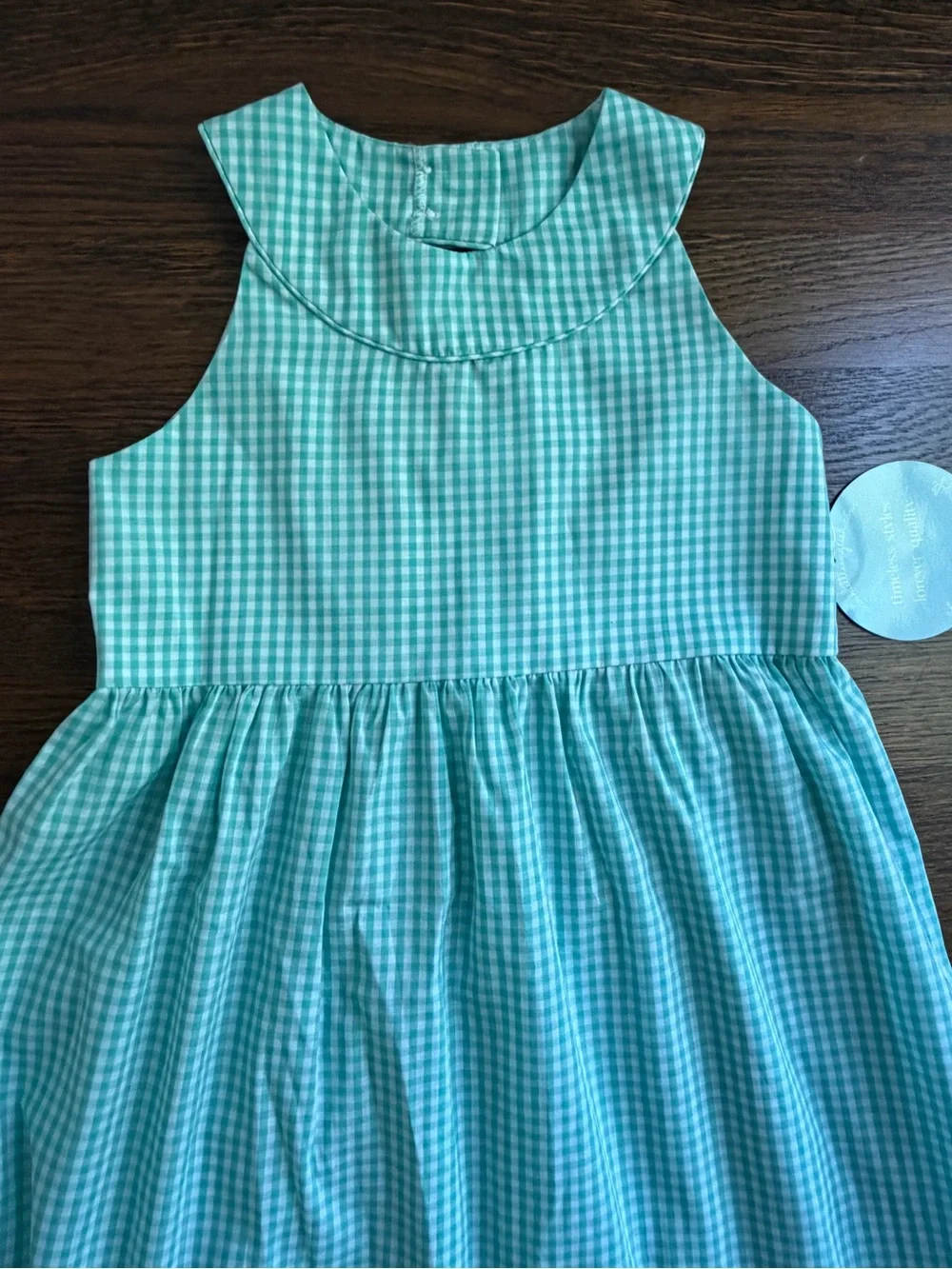 NWT Little English Mint Gingham Sleeveless Dress 4
